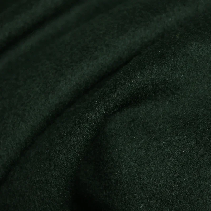 Sewing Tweed Fabric - Redraspberry Dark Green Rabbit Hair Wool