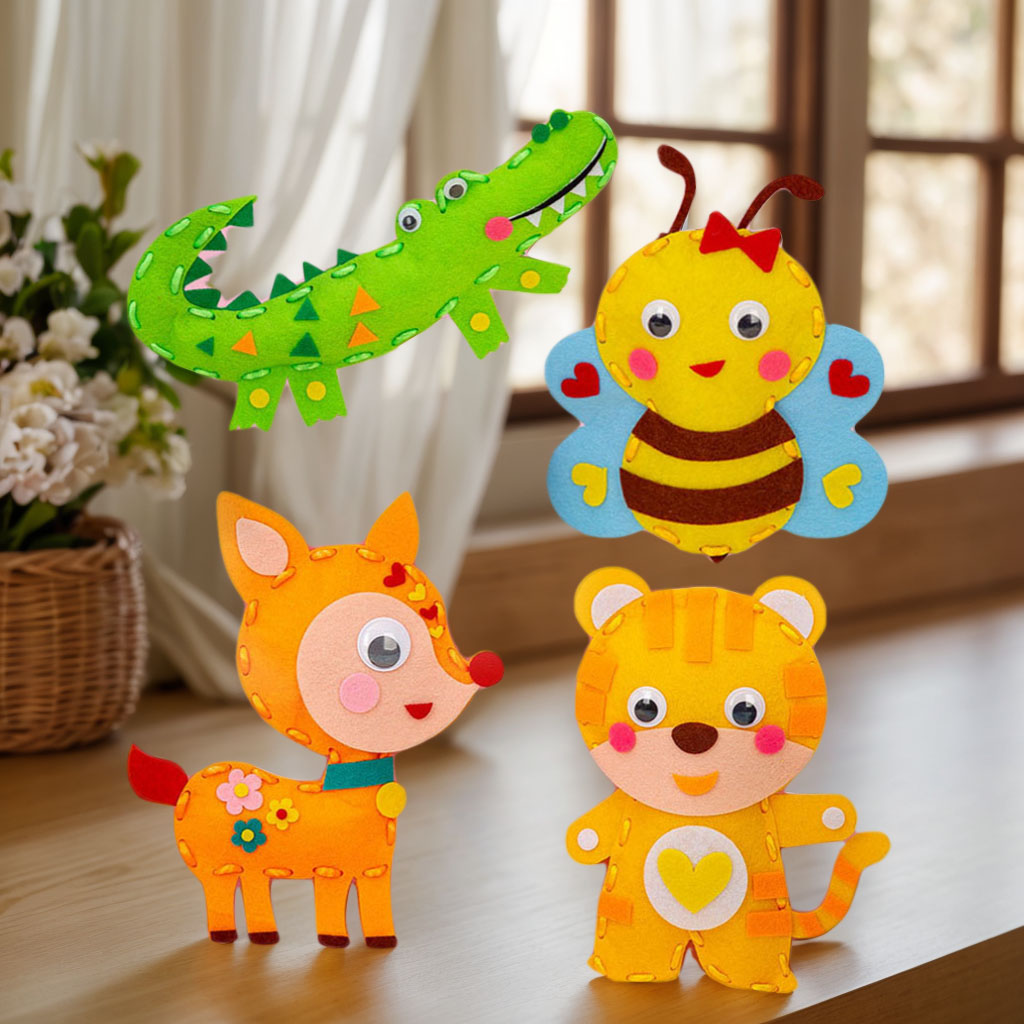 Textile Sewing Kit - Cartoon Animal Sewing Craft Kit DIY