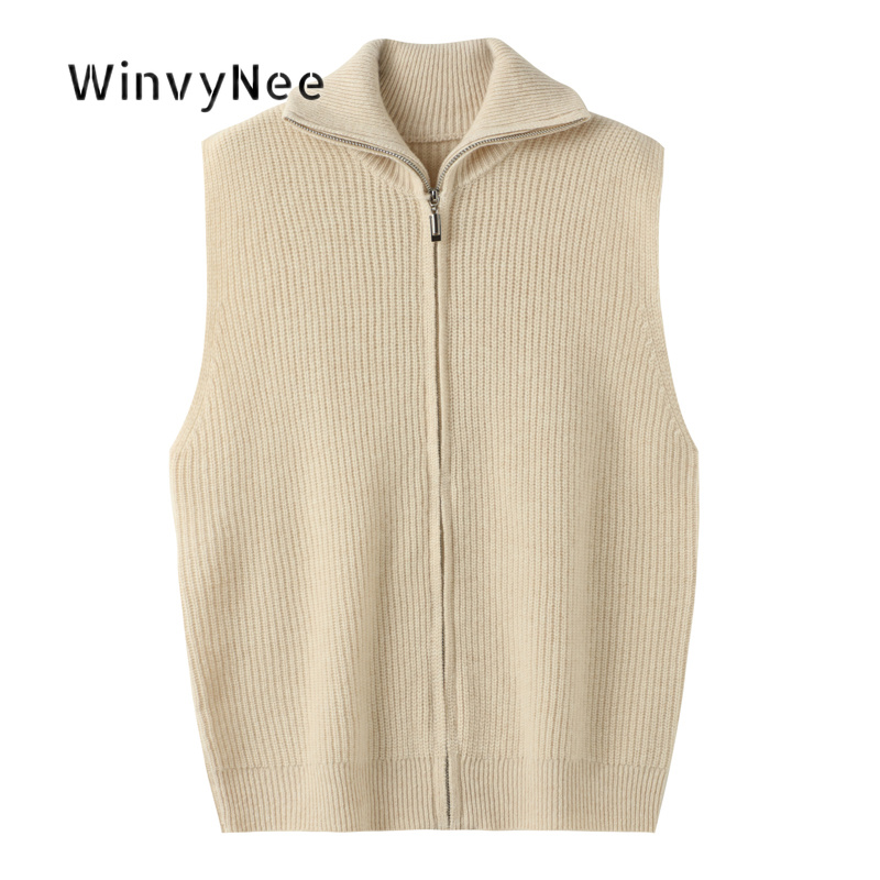 Sewing Vest - WinvyNee Women Knit Gilet Pure Wool