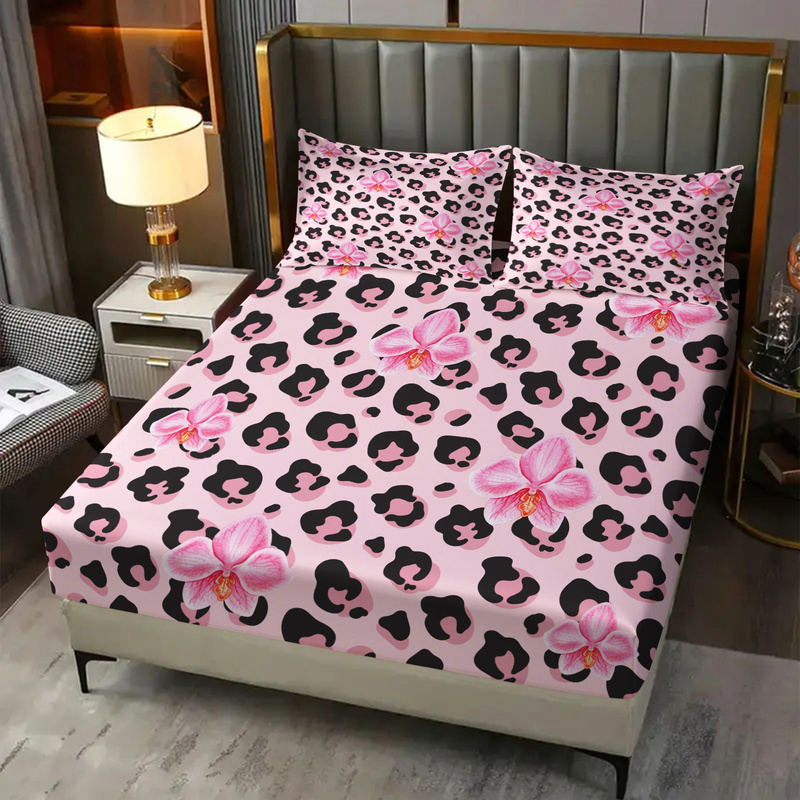 3pcs Pink Leopard Fitted Sheet - Fabric Softener Sheet 评论和价格