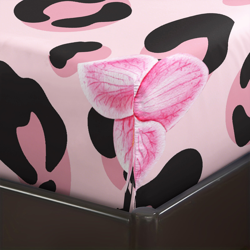 3pcs Pink Leopard Fitted Sheet - Fabric Softener Sheet 评论和价格