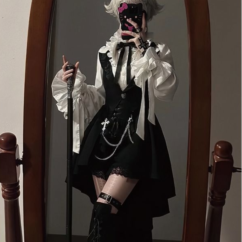 Lolita 3 Piece Sets Women Flar - Sewing Vest 评论和价格