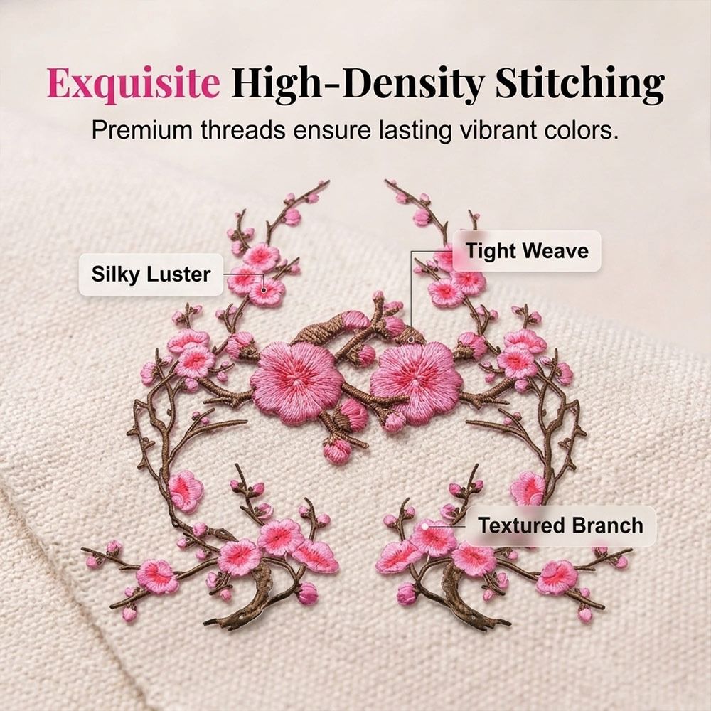 DIY Cherry Blossom Iron On Pat - Sewing Repair 评论和价格