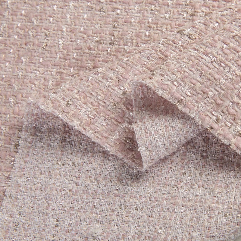 Beige Color and Gold Wire Yarn - Sewing Tweed Fabric 评论和价格