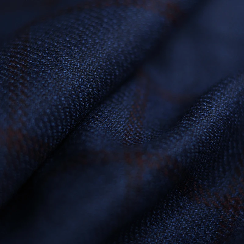 Redraspberry Blue Plaid Worste - Sewing Tweed Fabric 评论和价格