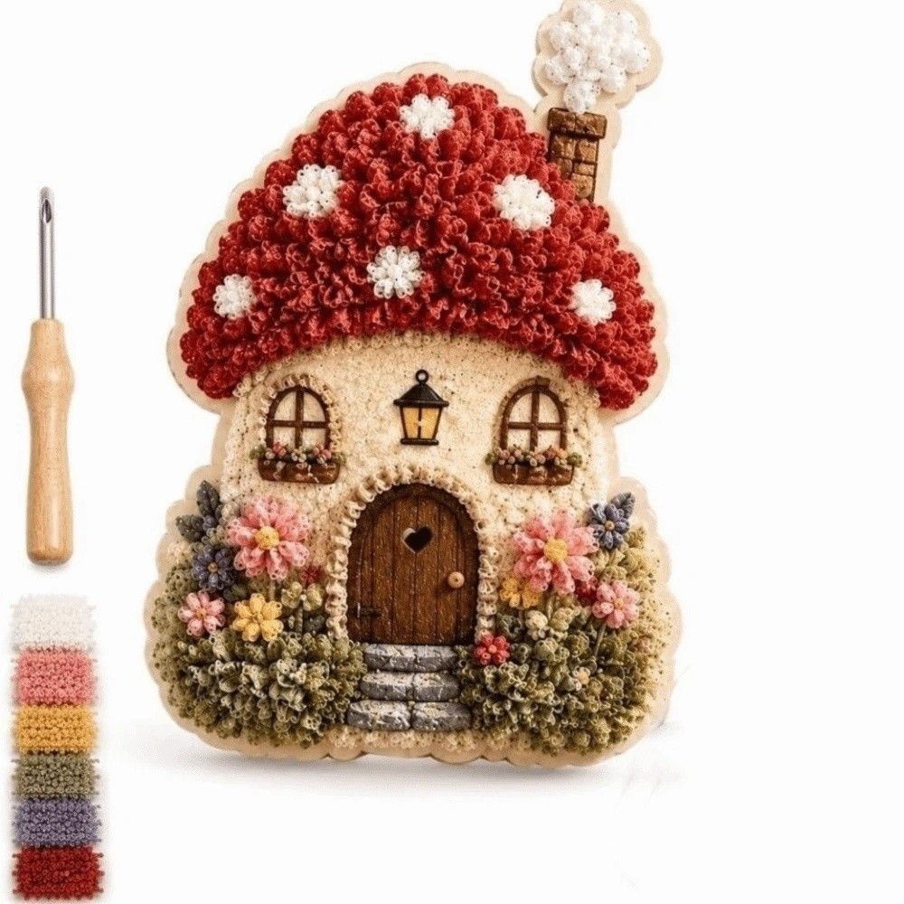 House Scene Poke Art Kit Mushr - Sewing Textile Art 评论和价格