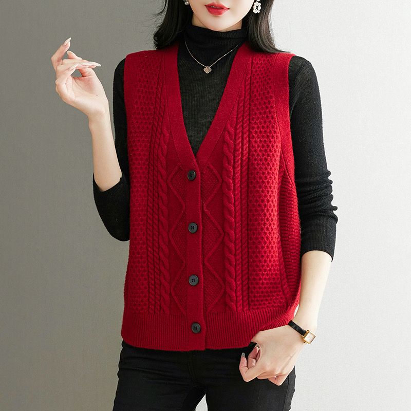 Knitted sweater new autumn ves - Sewing Vest 评论和价格