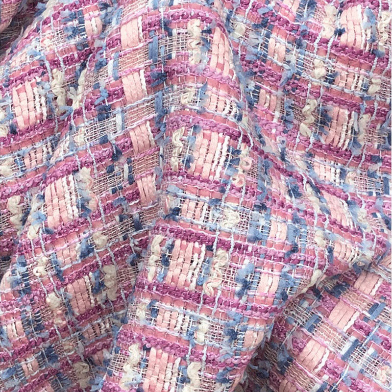 Light Purple Stripe and Ribbon - Sewing Tweed Fabric 评论和价格