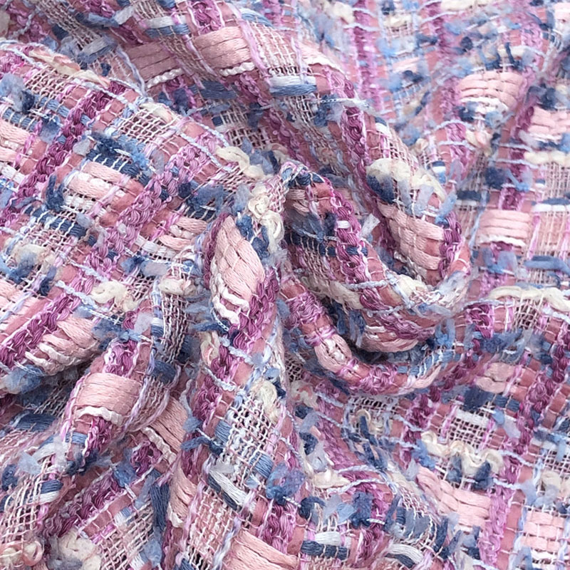 Light Purple Stripe and Ribbon - Sewing Tweed Fabric 评论和价格
