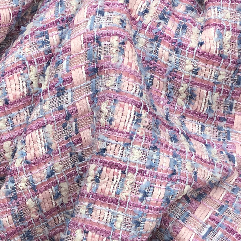 Light Purple Stripe and Ribbon - Sewing Tweed Fabric 评论和价格
