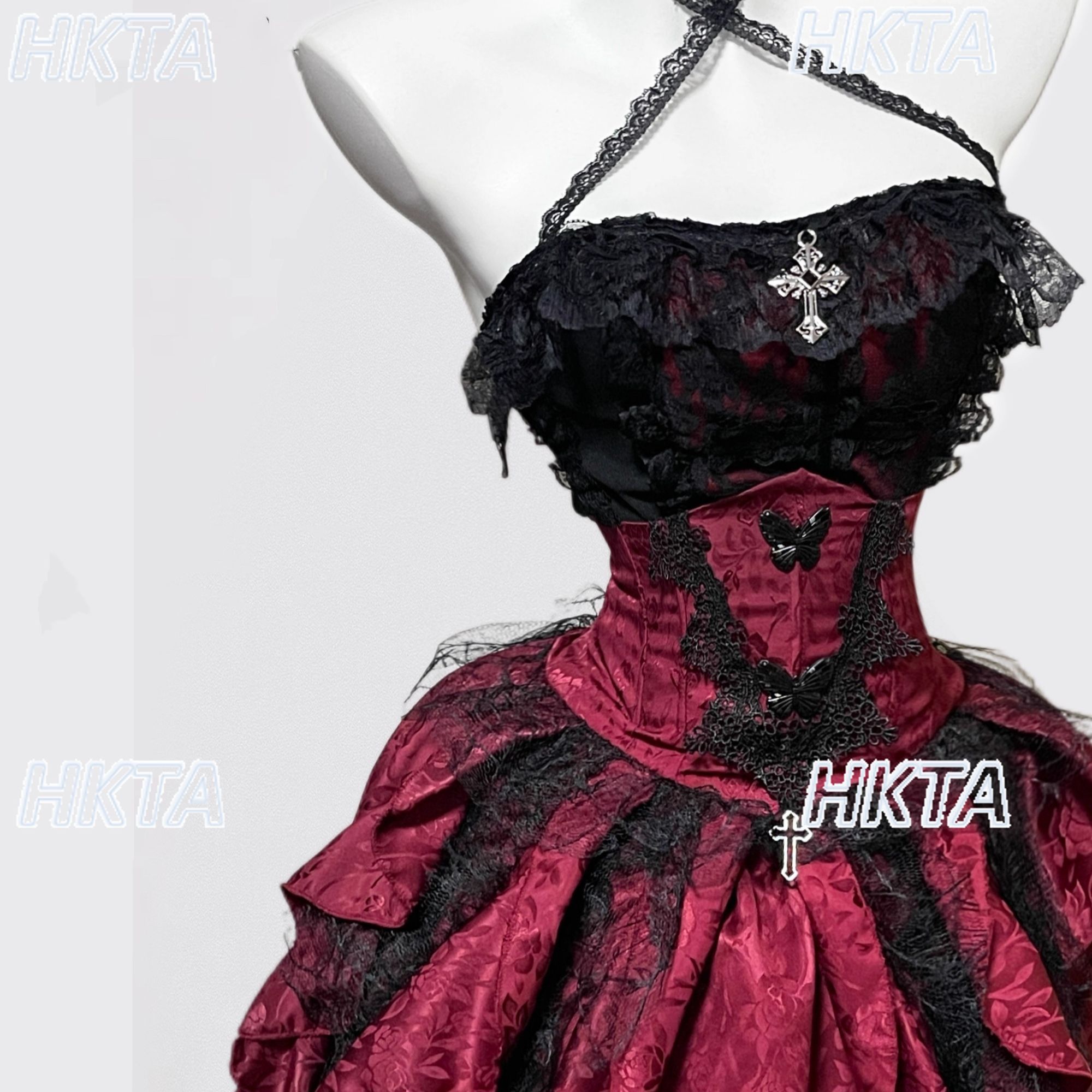 Dark Gothic Style Halter Long  - Sewing Vest 评论和价格