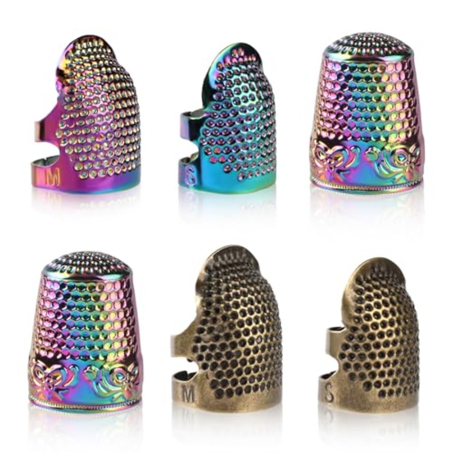 Thimbles for Hand Sewing, 6 PC - Sewing Thimble Metal 评论和价格