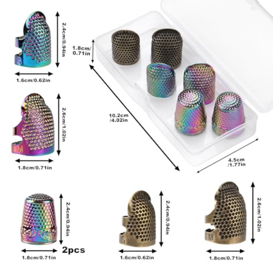 Thimbles for Hand Sewing, 6 PC - Sewing Thimble Metal 评论和价格