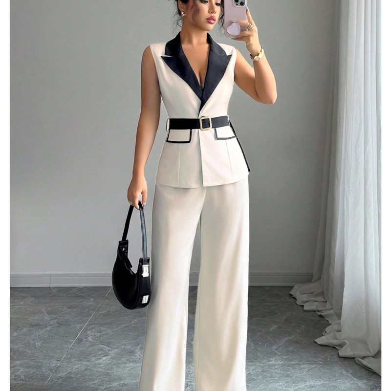 Vest Suit Women Wide Leg Pants - Sewing Vest 评论和价格
