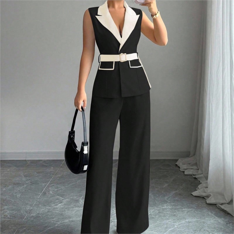 Vest Suit Women Wide Leg Pants - Sewing Vest 评论和价格