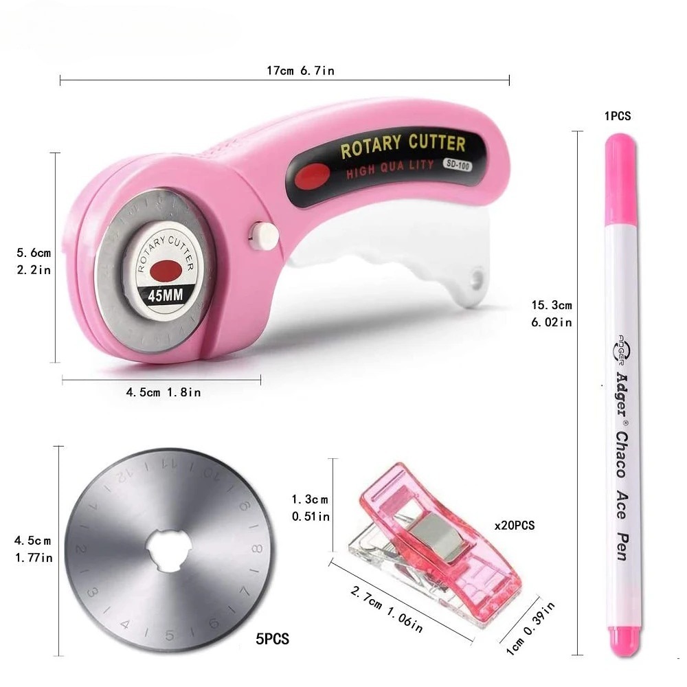 5mm Rotary Cutter with 5pcs Re - Rotary Cutter Fabric 评论和价格