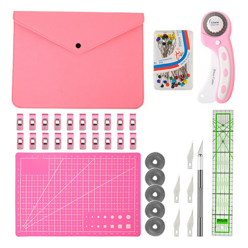 Rotary Cutter Set Pink - Quilt - Rotary Cutter Fabric 评论和价格