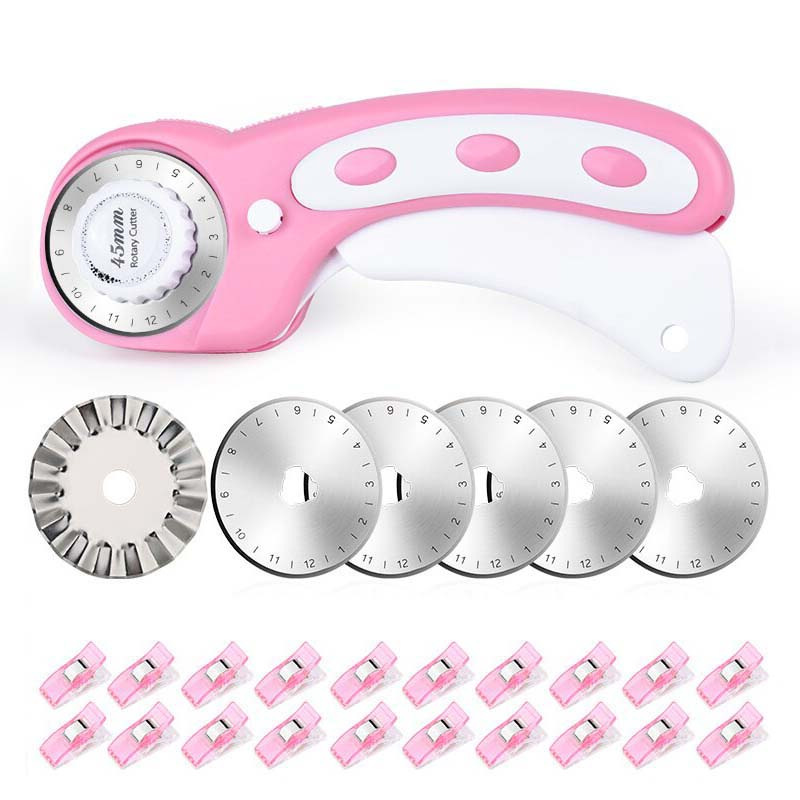 Rotary Cutter Set Pink - Quilt - Rotary Cutter Fabric 评论和价格
